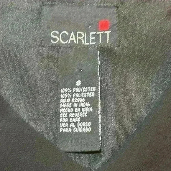 SCARLETT Black Tiered Ruffle Cocktail Dress Polyester Stretch w/ Lining. Size 8. - Picture 11 of 12